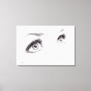 Beautiful female eyes Drawing Minimalist art Canvas Print