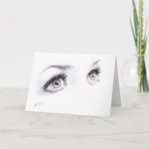 Beautiful female eyes Drawing Minimalist art Card