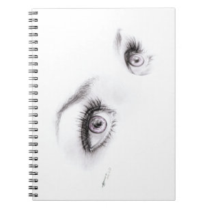 Beautiful female eyes Drawing Minimalist art Notebook