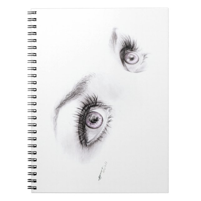 Beautiful female eyes Drawing Minimalist art Notebook (Front)