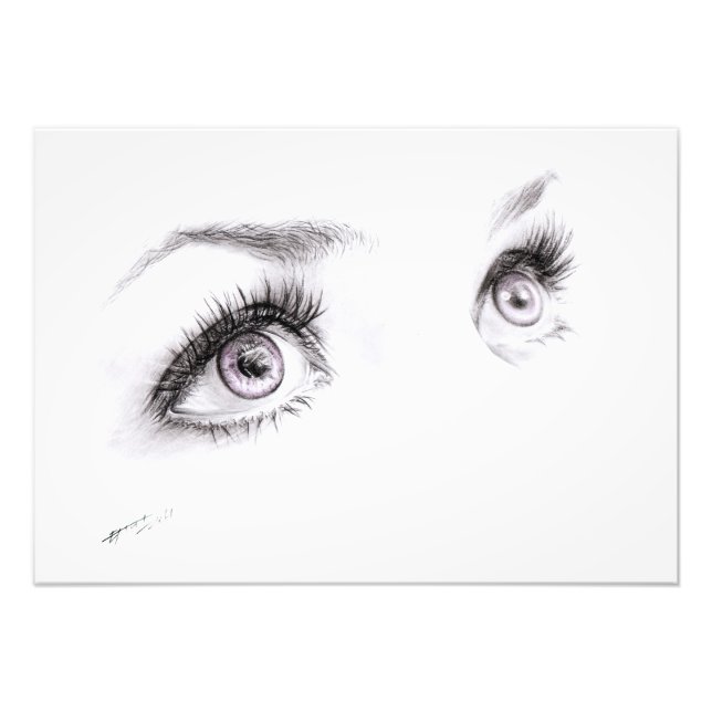 Beautiful female eyes Drawing Minimalist art Photo Print (Front)