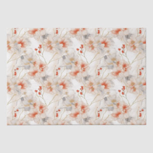 Beautiful Feminine Peach Red Floral Tissue Paper