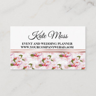 Beautiful feminine rose gold  cherry blossom business card