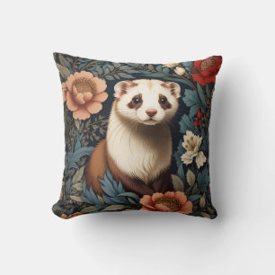 Beautiful Ferret William Morris Inspired Cushion
