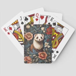 Beautiful Ferret William Morris Inspired  Playing Cards