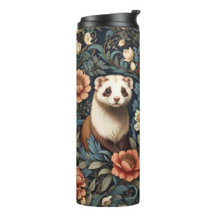 Beautiful Ferret William Morris Inspired  Thermal Tumbler