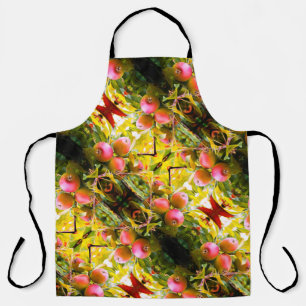 Beautiful festive apples in art apron