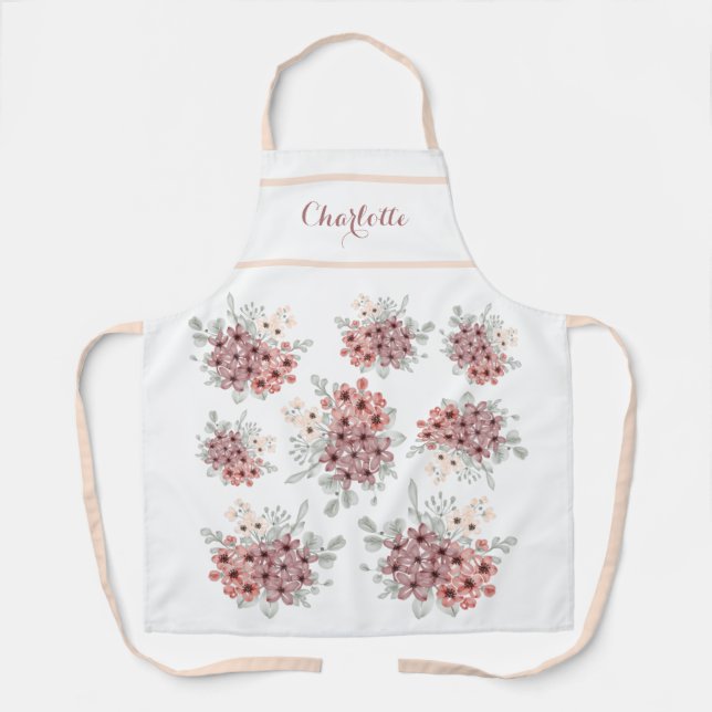 Beautiful Field Flower Bouquet Personalised Apron (Front)