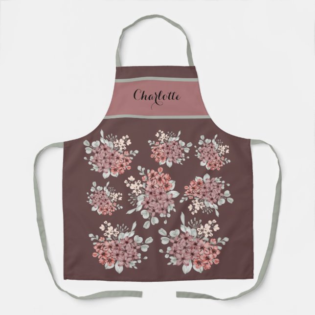 Beautiful Field Flower Bouquet Personalised Apron (Front)