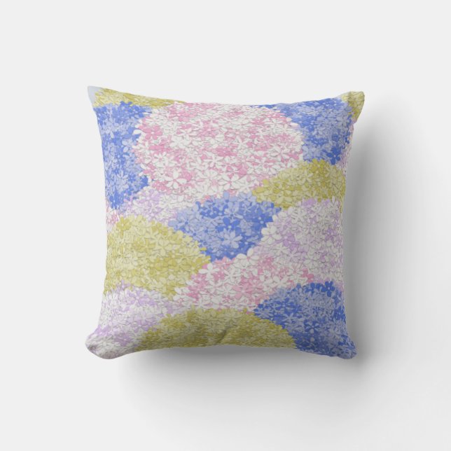 Beautiful Fields Of Hydrangeas Cushion (Front)