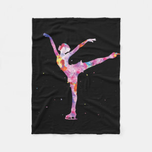beautiful figure skater girl idea - figure ice fleece blanket