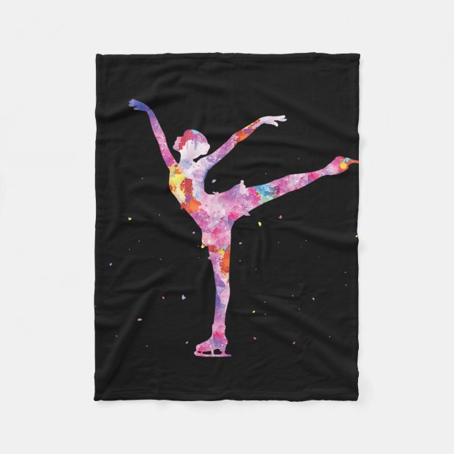 beautiful figure skater girl  idea - figure ice fleece blanket (Front)
