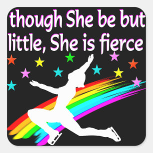 BEAUTIFUL FIGURE SKATING DESIGN SQUARE STICKER