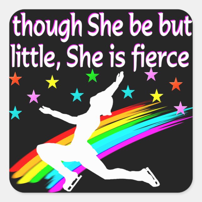 BEAUTIFUL FIGURE SKATING DESIGN SQUARE STICKER (Front)