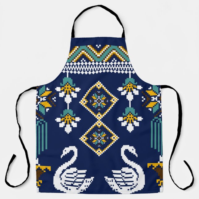 Beautiful figure tribal Ukrainian geometric ethnic Apron (Front)