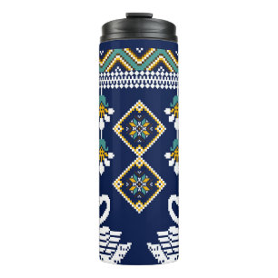 Beautiful figure tribal Ukrainian geometric ethnic Thermal Tumbler