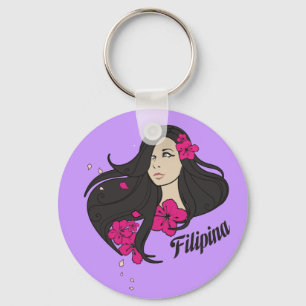 Beautiful Filipina Graphic Tee Key Ring