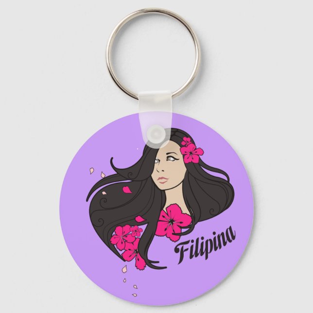 Beautiful Filipina Graphic Tee Key Ring (Front)