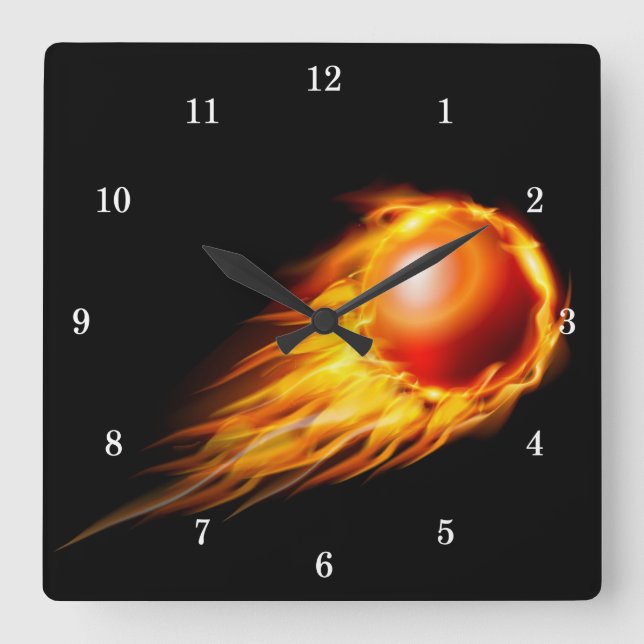 Beautiful Fire Ball Wall Clock (Front)