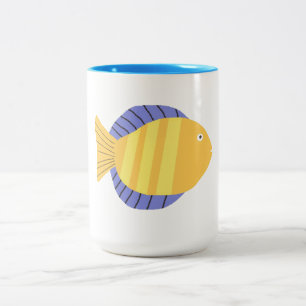 beautiful fish painting art Two-Tone coffee mug