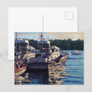Beautiful Fishing Boat Scene Postcard