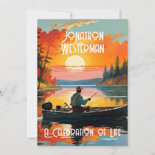 Beautiful Fishing Celebration of Life Invitation