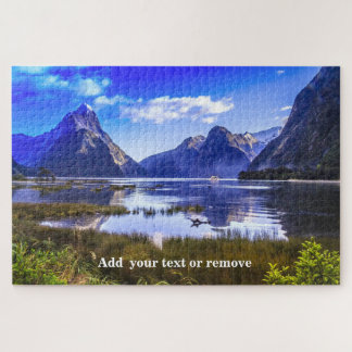Beautiful fjord and "Mitre Peak", New Zealand, Jigsaw Puzzle