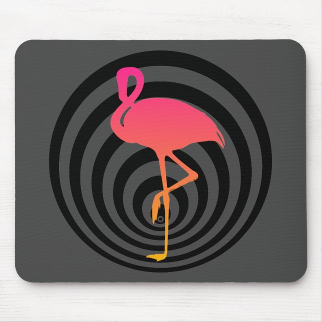 Beautiful flamingo in circles mouse mat (Front)