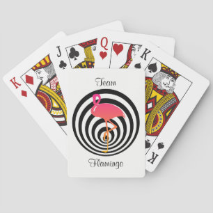 Beautiful flamingo in circles playing cards