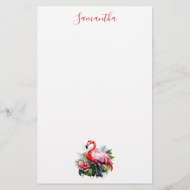 Beautiful Flamingo Stationery (Front)