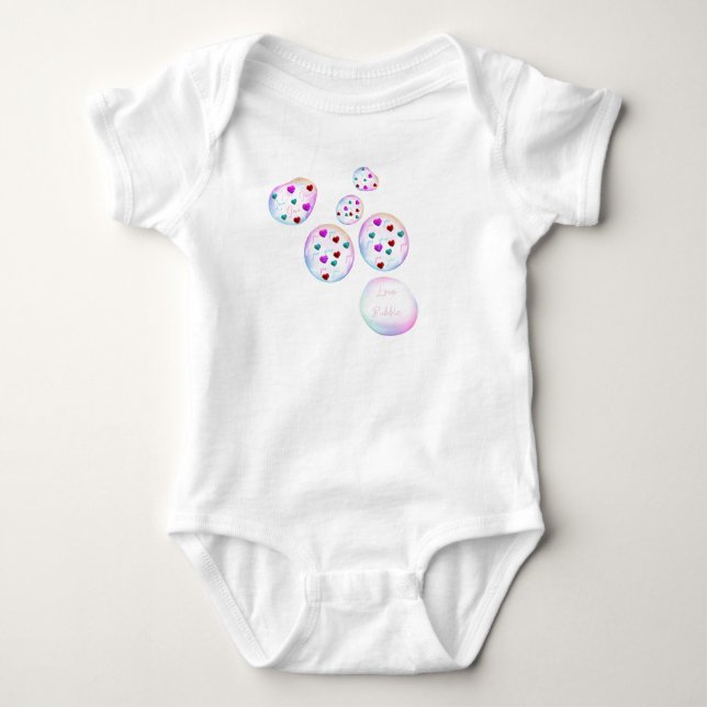 Beautiful floating bubbles of love baby bodysuit (Front)