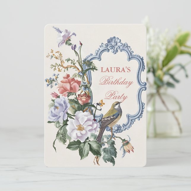 Beautiful Flora Fauna art  Invitation (Standing Front)