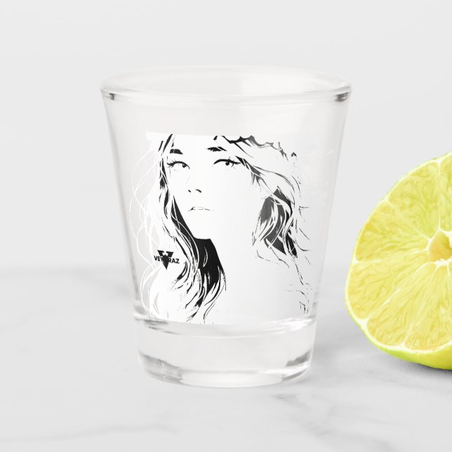 Beautiful Floral Anime Girl – Soft Pastel Aesthe Shot Glass (Front)