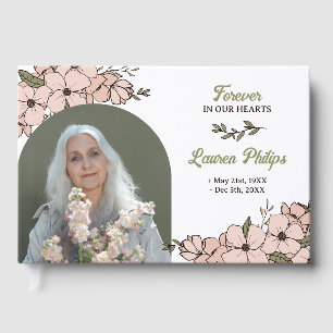 Beautiful Floral Arch Photo Forever In Our Hearts Guest Book