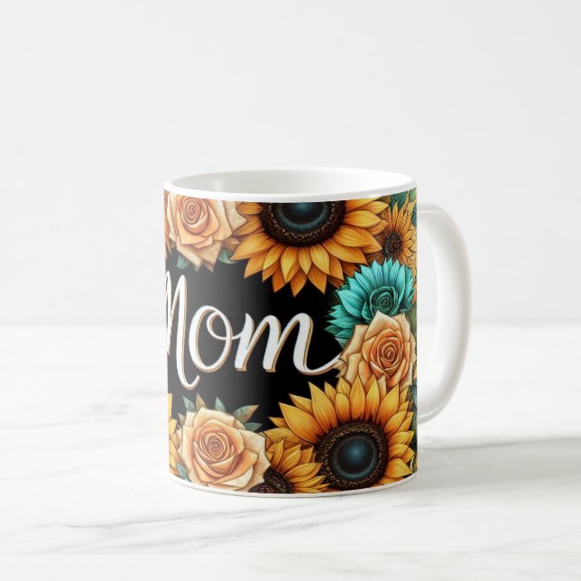Beautiful Floral Arrangement With "Mum"  Coffee Mug (Front Right)