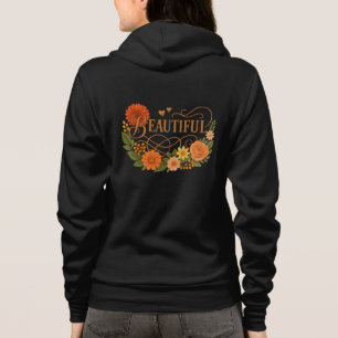 Beautiful Floral Art Elegant Embroidered Style Hoodie