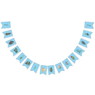 Beautiful floral banner on blue background