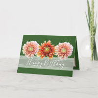 Beautiful Floral Bouquet Orange Dahlias Birthday