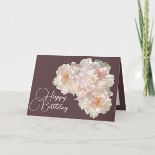 Beautiful Floral Bouquet Pink Peonies Birthday Card