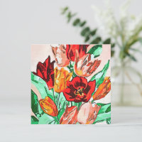 Beautiful Floral Bouquet Tulips Black Outline Art