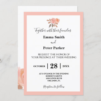 Beautiful Floral Bouquet Wedding Invitation
