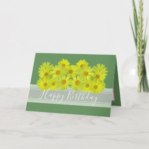Beautiful Floral Bouquet Yellow Daisies Birthday Card