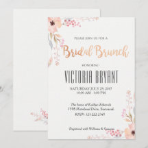 Beautiful Floral Bridal Brunch Invitation