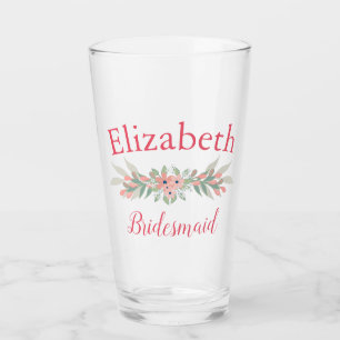 Beautiful Floral Bridesmaid Glass