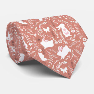 Beautiful Floral Butterfly Garden Neck Tie