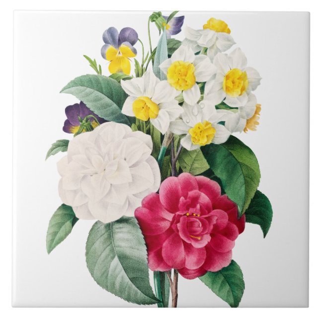 Beautiful Floral  Ceramic Tile (Front)