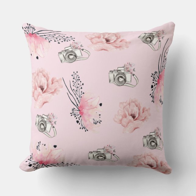 Beautiful Floral chick Rose Cushion (Front)