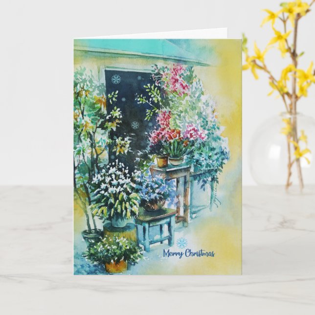 Beautiful Floral christmas card made with love (Yellow Flower)