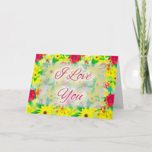 Beautiful Floral D4 I Love You Greeting Card