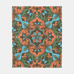 Beautiful floral Damask seamless pattern Fleece Blanket